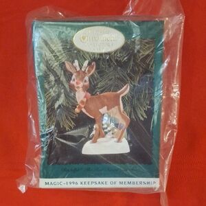 Hallmark Keepsake Reindeer Ornament with Red and White Accents